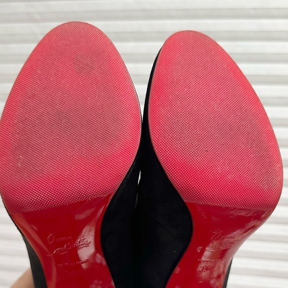 🌺CHRISTIAN LOUBOUTIN🌺 Black Suede Bijoux Booties Size: 35.5 - Picture 13 of 14